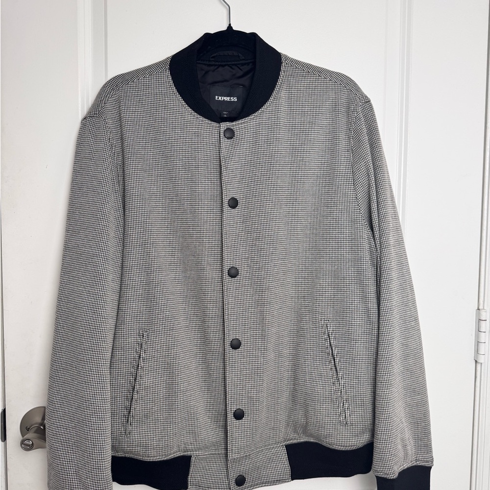 Express Men's Black and Gray Jacket